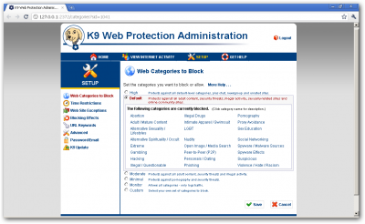 K9 Web Protection:   
